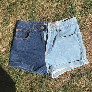 Bullhead Dual-Colored Denim Shorts